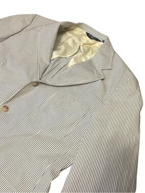 Vintage Polo Ralph Lauren Mens Blue/White Striped Seersucker Blazer- Large